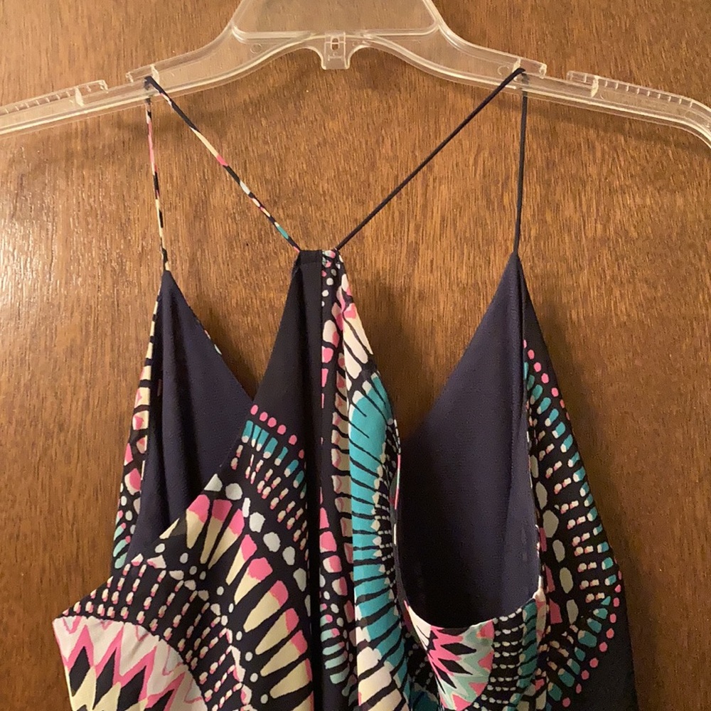 Old Navy Navy Maxi Dress with Turquoise & Pink Medallions - Picture 5 of 8